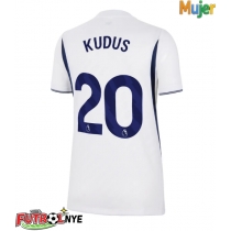 Camiseta Tottenham Hotspur Mohammed Kudus #20 Primera Equipación para mujer 2026-27 manga corta